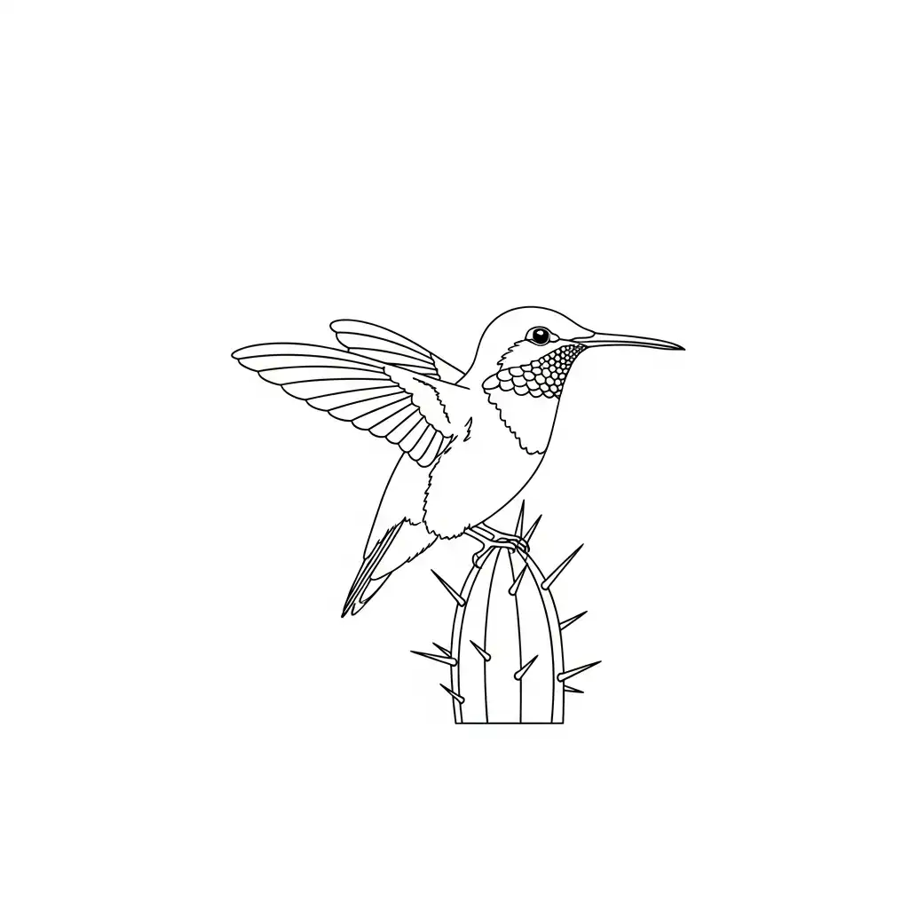 Colibri para colorear y recortar para imprimir gratis 2