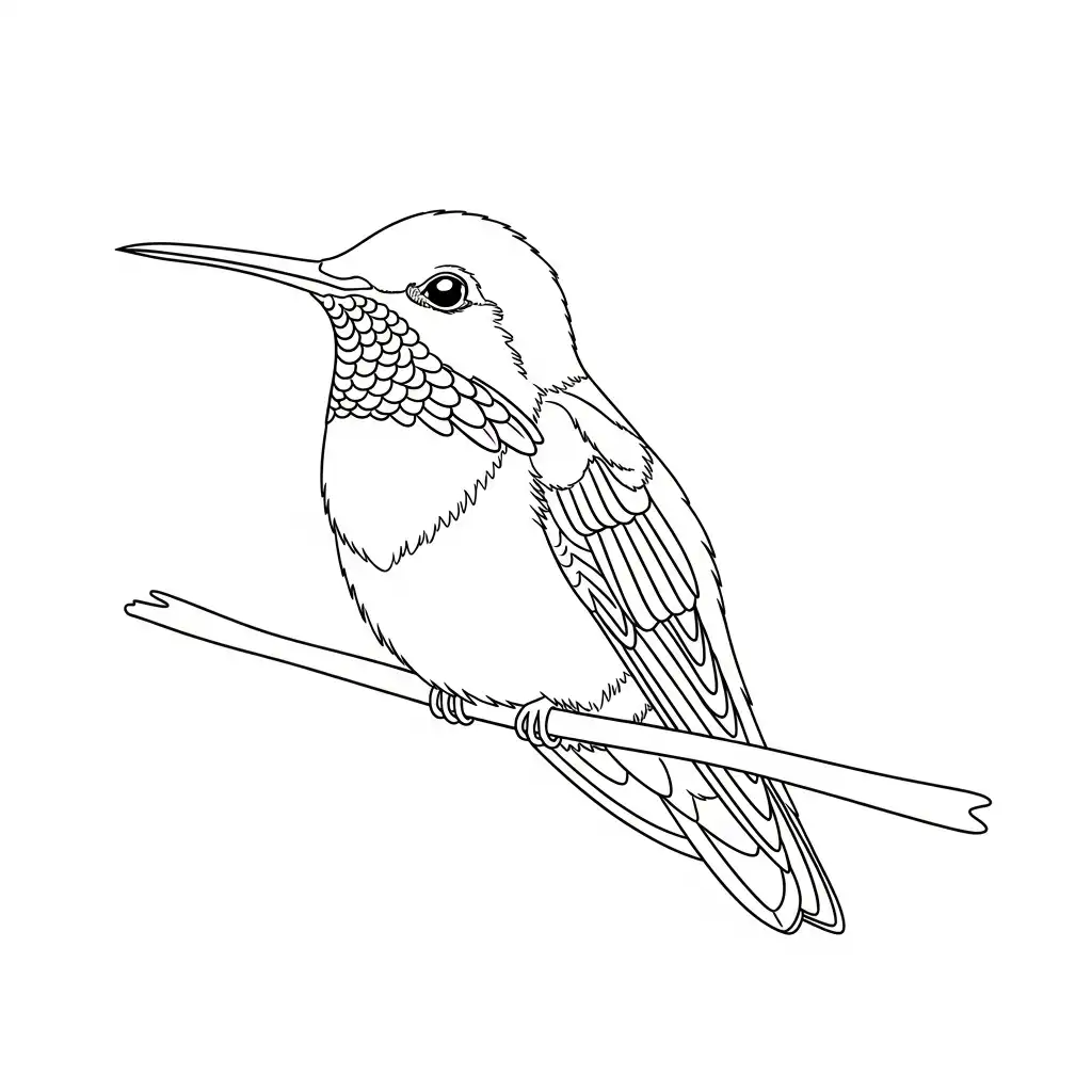 Colibri para colorear para imprimir para niños