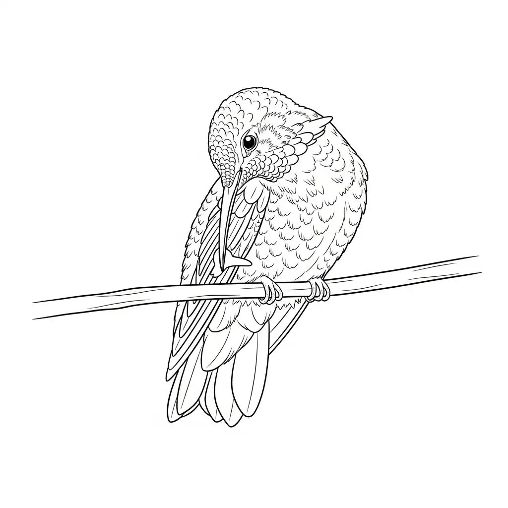 Colibri para colorear para imprimir para niño de 8 años