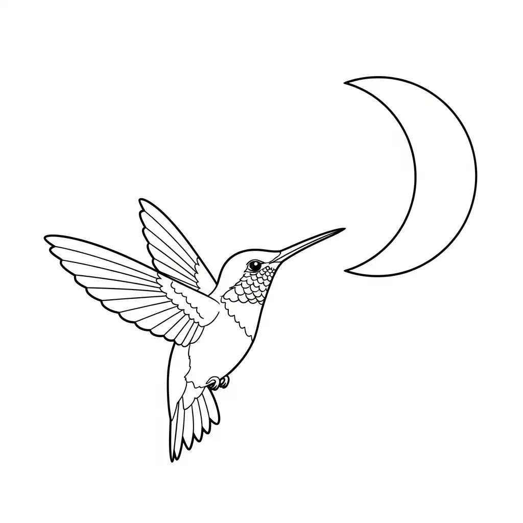 Colibri para colorear de para niños