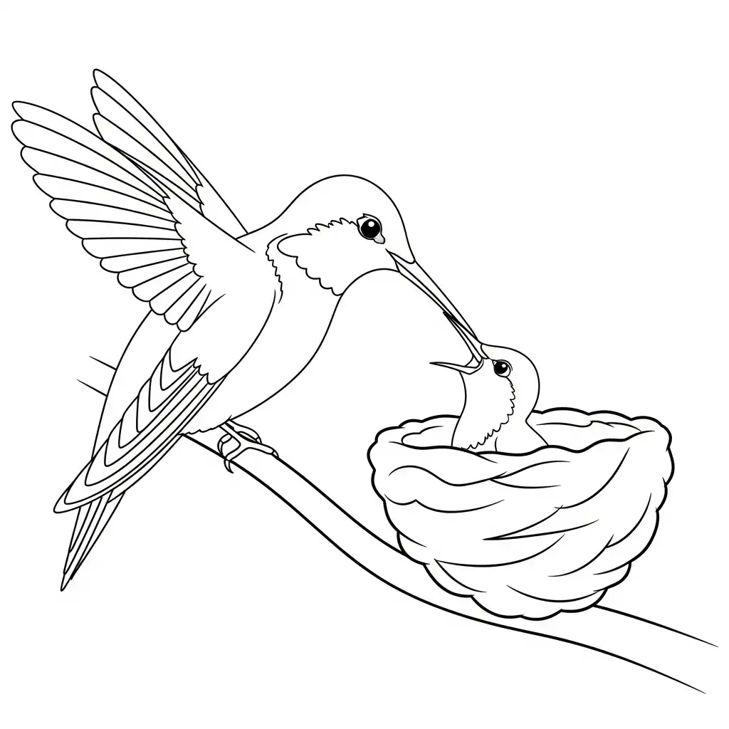 Colibri para colorear en línea