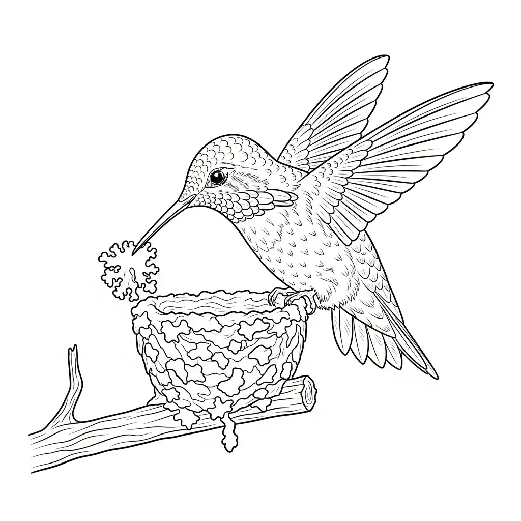 Colibri para colorear gratis para imprimir