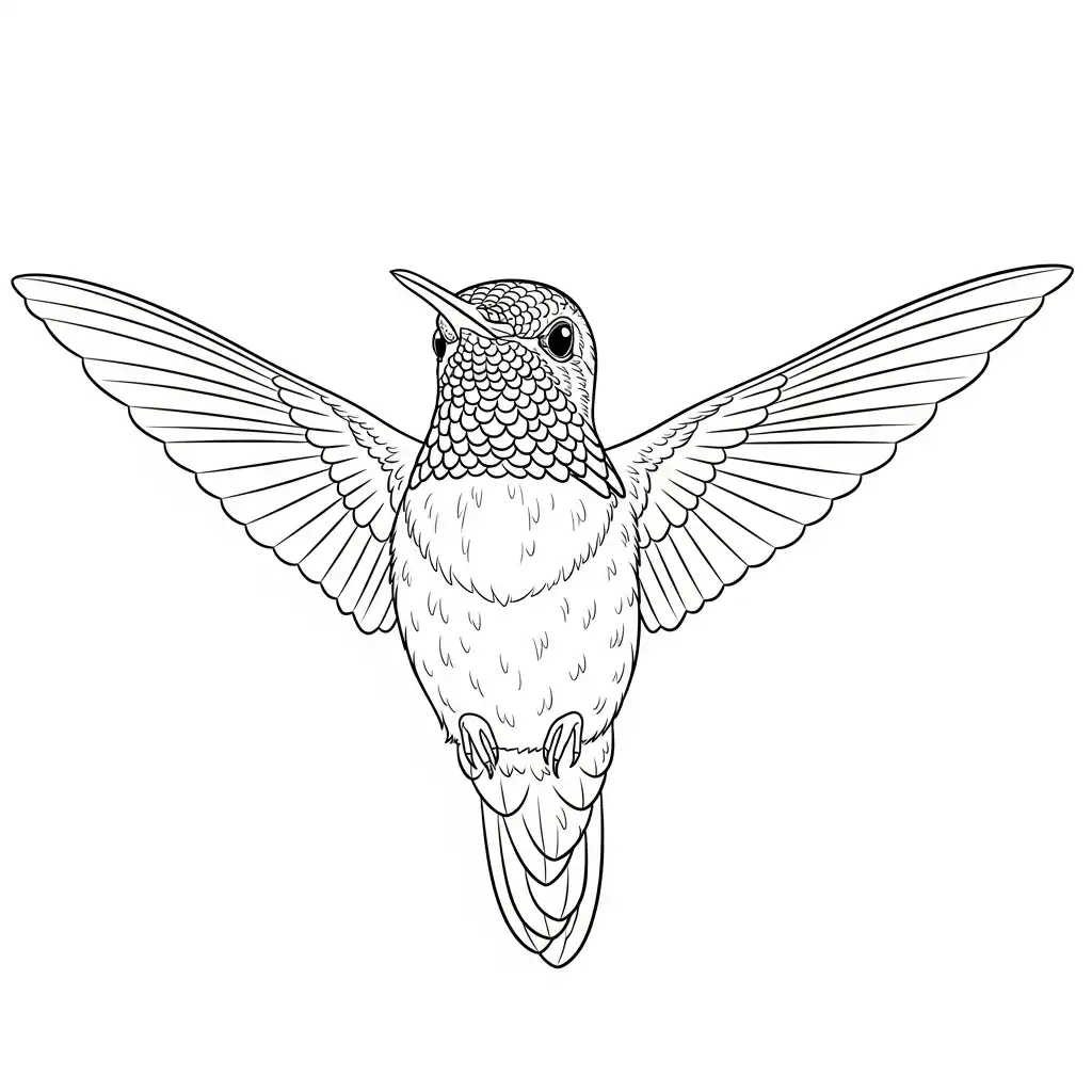 Colibri para colorear para imprimir para niño de 2 años