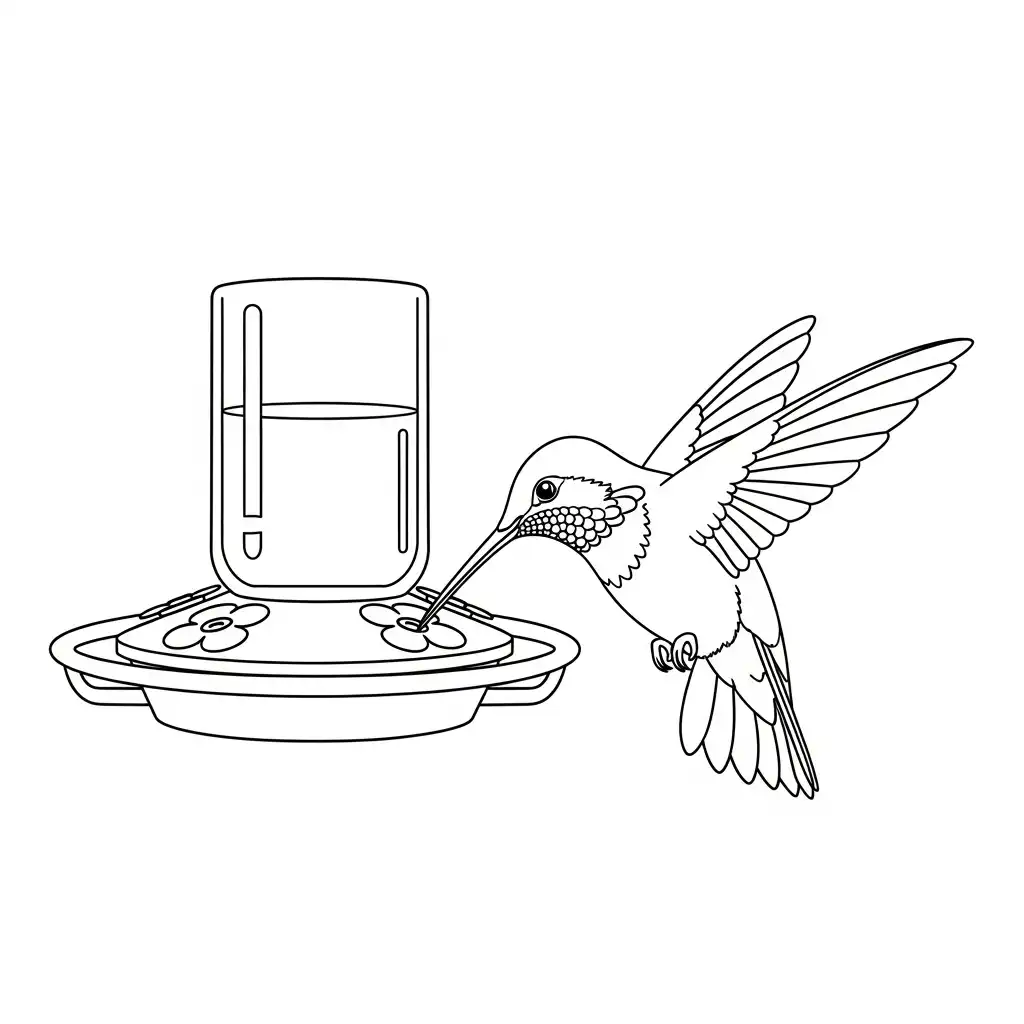 Colibri para colorear para niño de 3 años