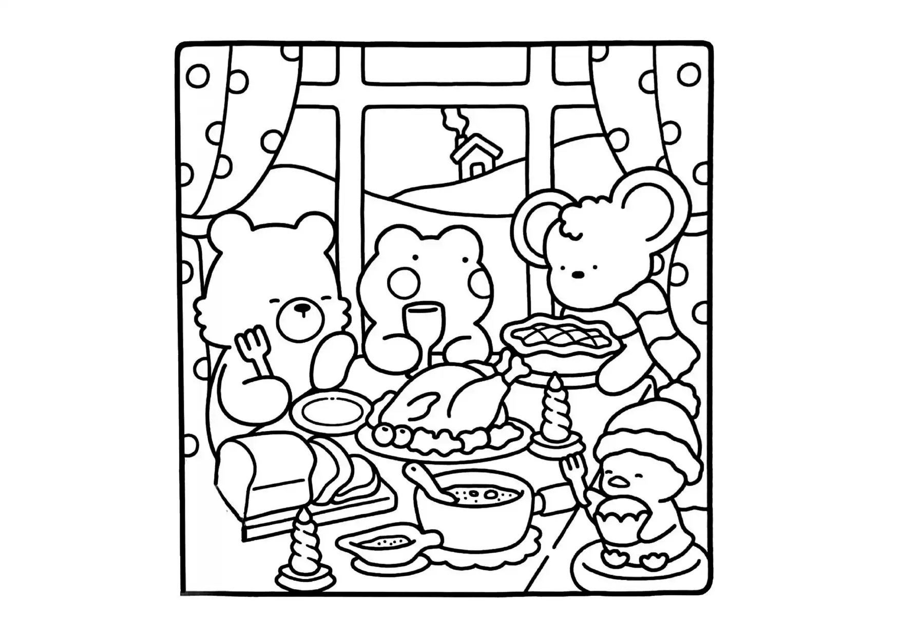 Comfy Days para colorear para primaria