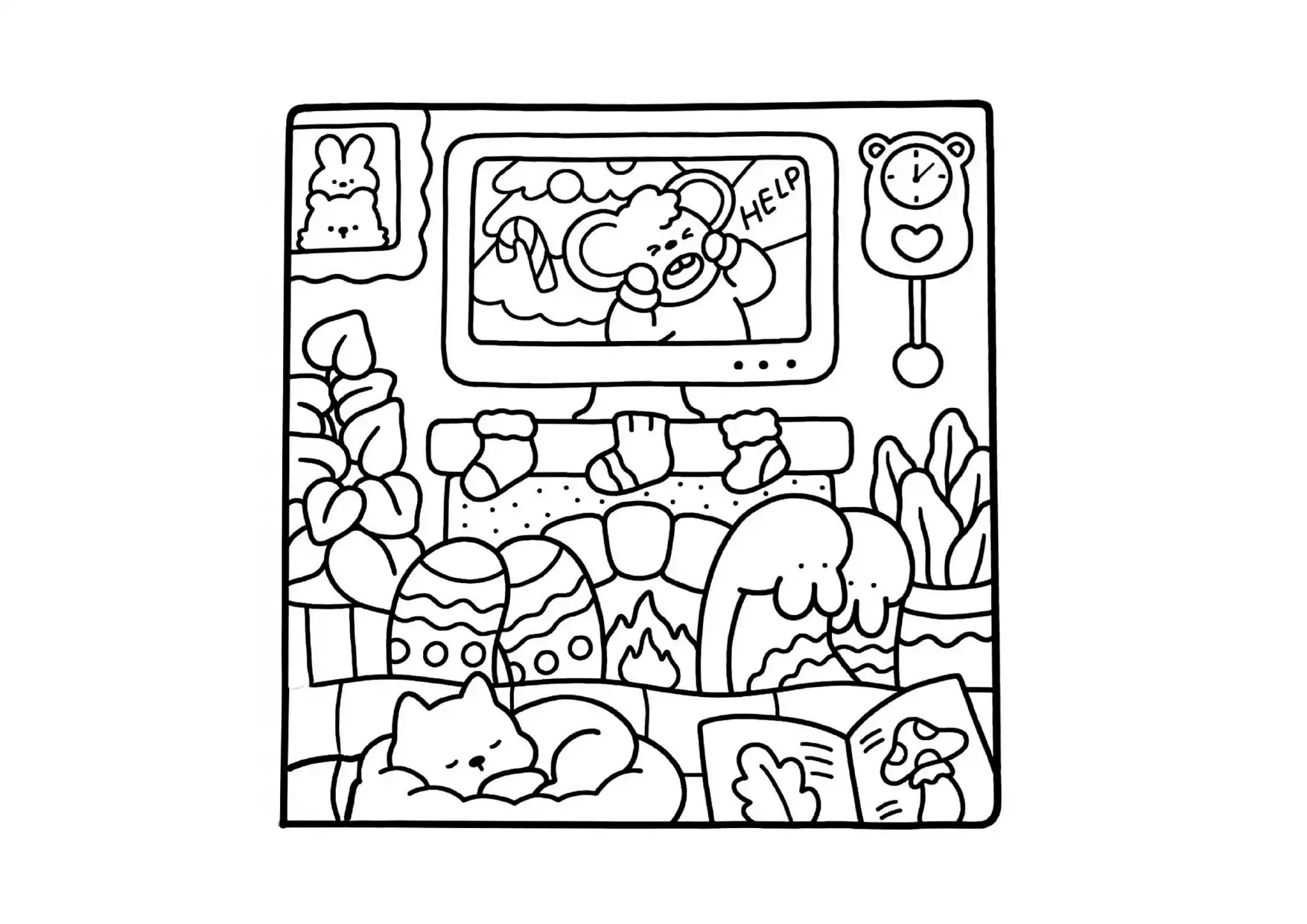 Comfy Days para colorear para imprimir para niño de 6 años