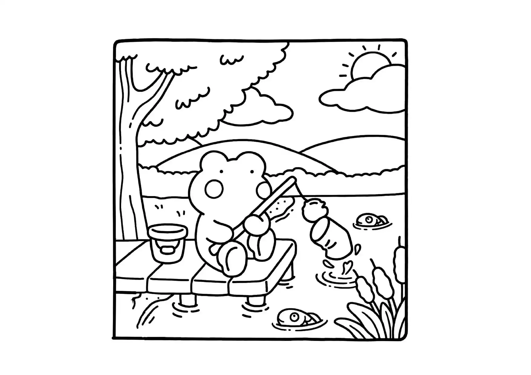 Comfy Days para colorear educativo para niño