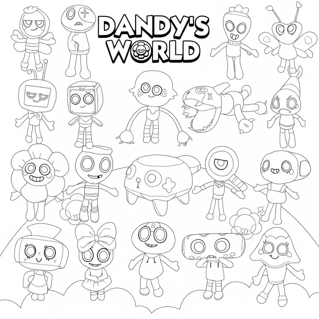 Dandy’s World de niño para colorear para imprimir