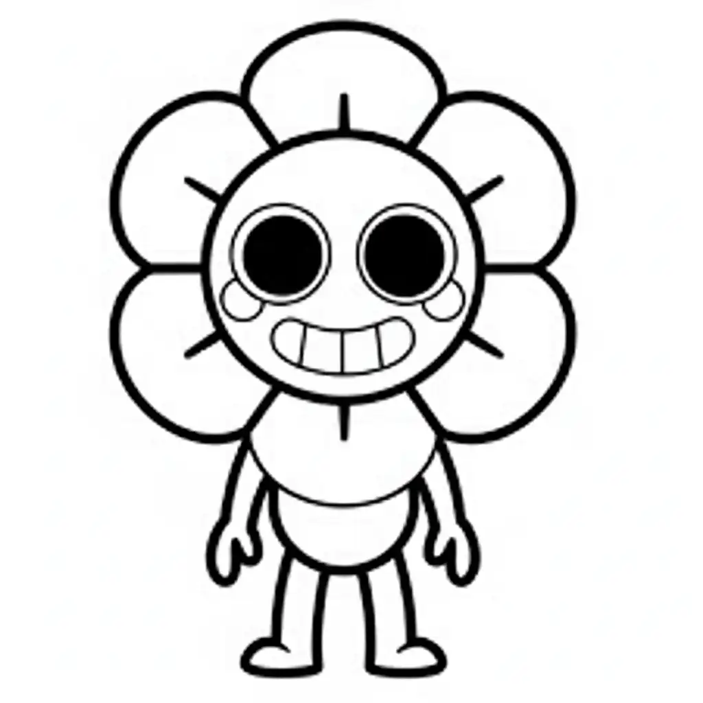 Dandy’s World para colorear para niño de 2 años