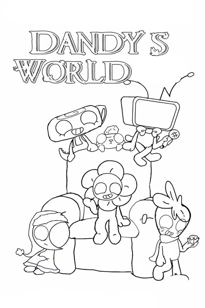 Dandy’s World para colorear para imprimir para niño de 6 años