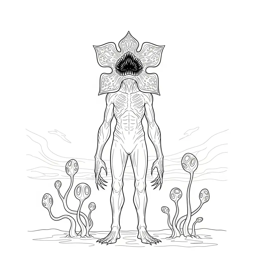Demogorgon para colorear gratis para imprimir