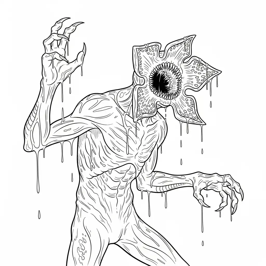 Demogorgon para colorear para niño de 8 años