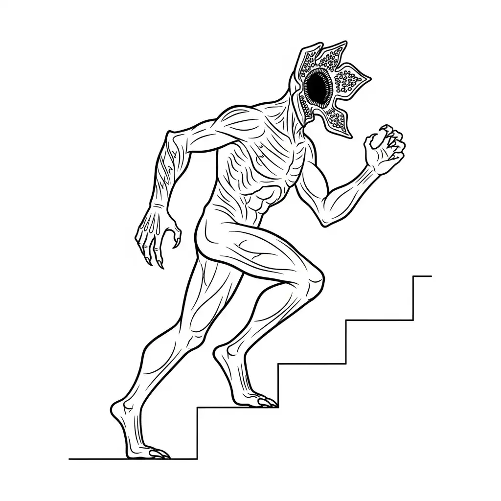 Demogorgon para colorear y recortar para imprimir gratis