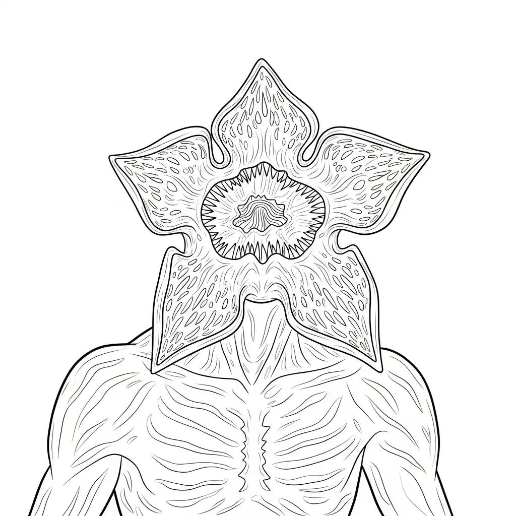 Demogorgon para colorear educativo para niño