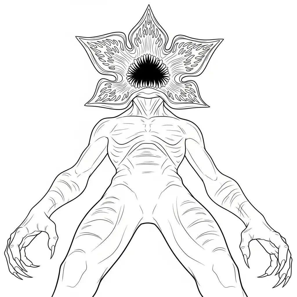 Demogorgon para colorear para imprimir para niño de 10 años