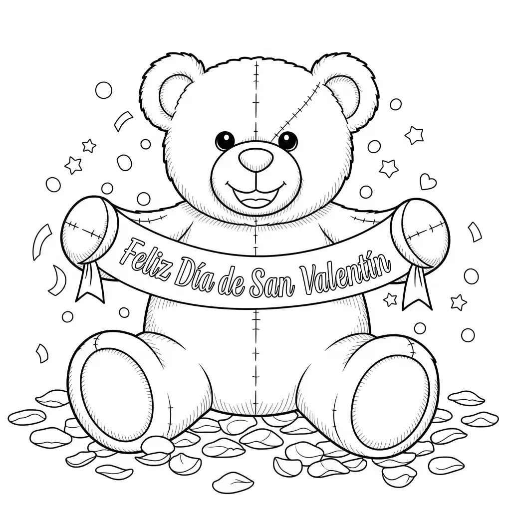 Día de San Valentín para colorear para imprimir para niño de 7 años