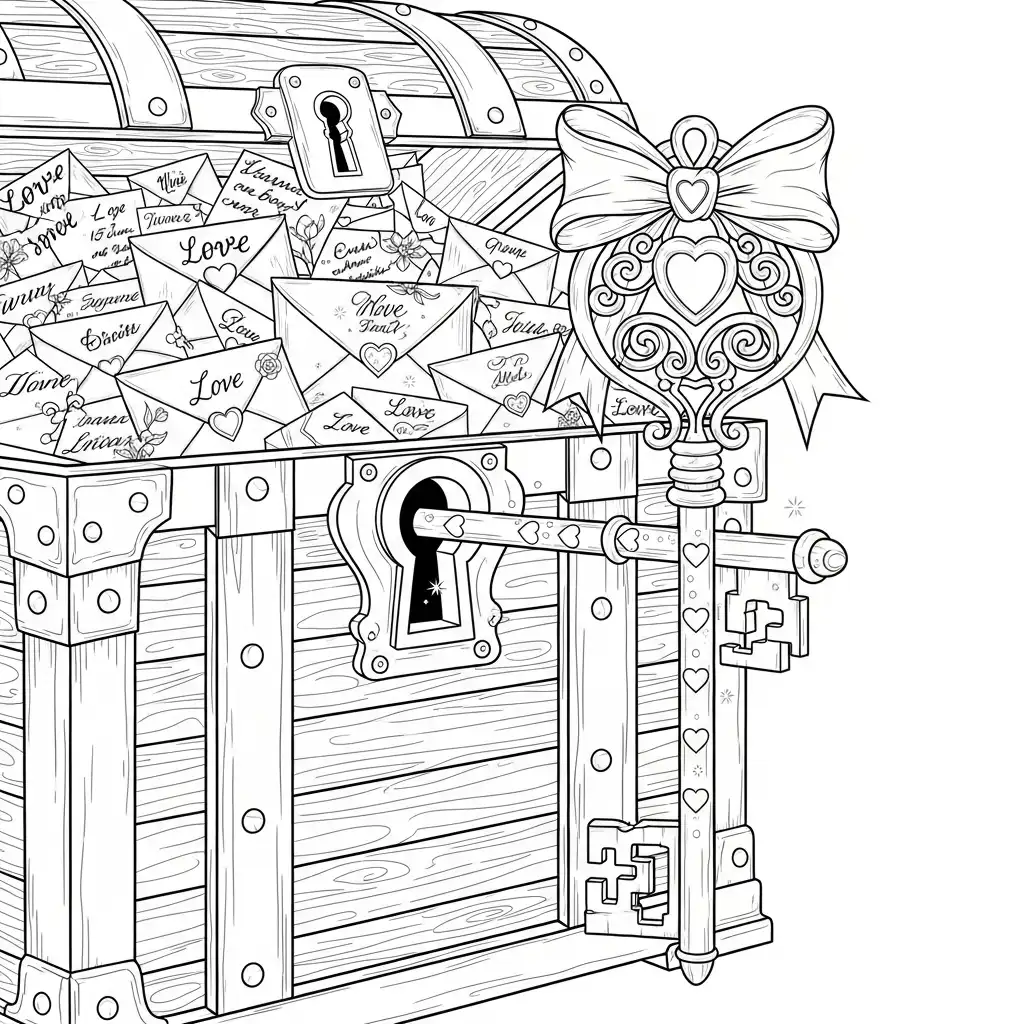 Día de San Valentín para colorear para niño de 4 años