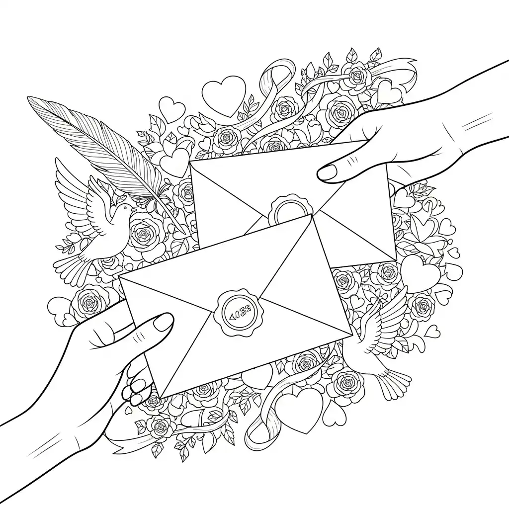 Día de San Valentín para colorear y aprendizaje