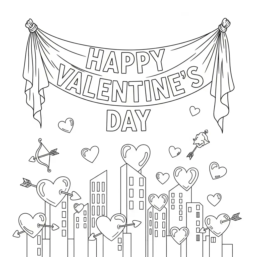 Día de San Valentín para colorear gratis para imprimir