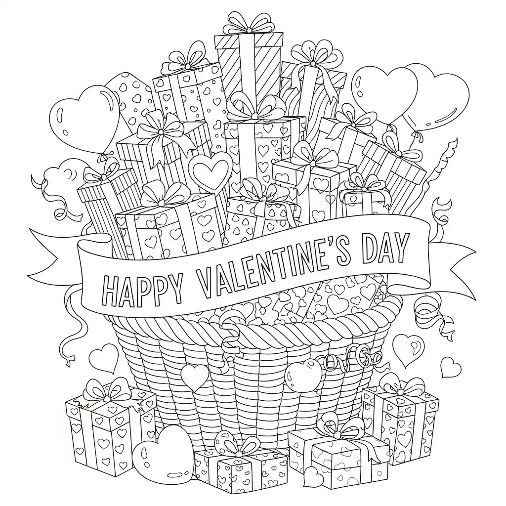 Día de San Valentín para dibujar e imprimir