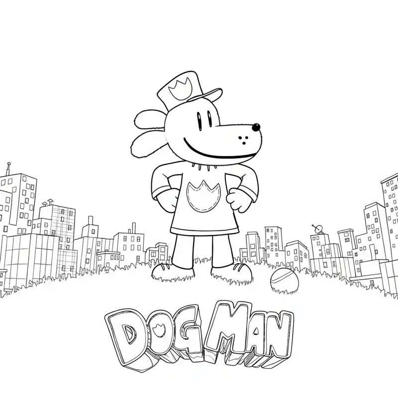 Dog Man para colorear para imprimir