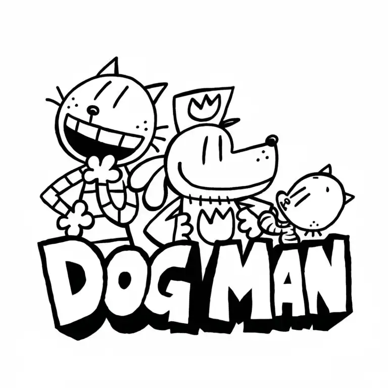 Dog Man para colorear para imprimir para niños