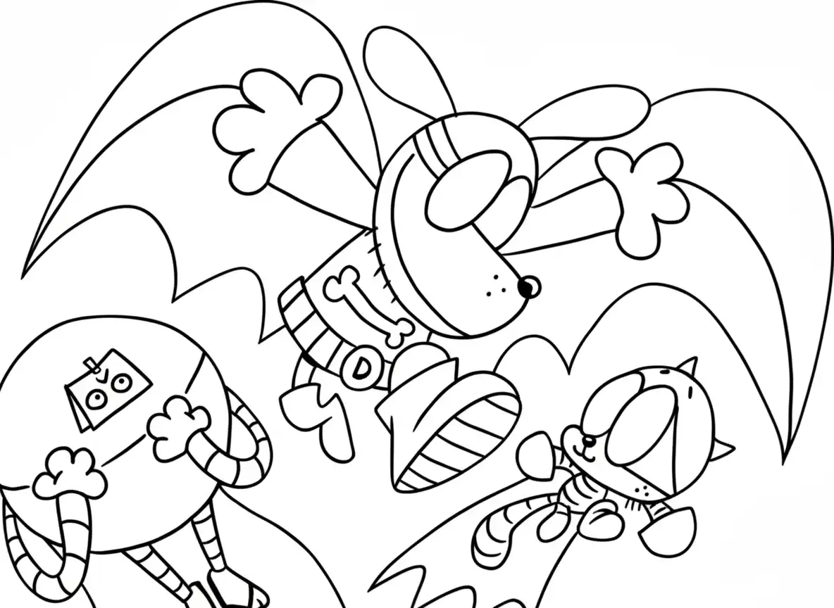 Dog Man para colorear para niño de 10 años