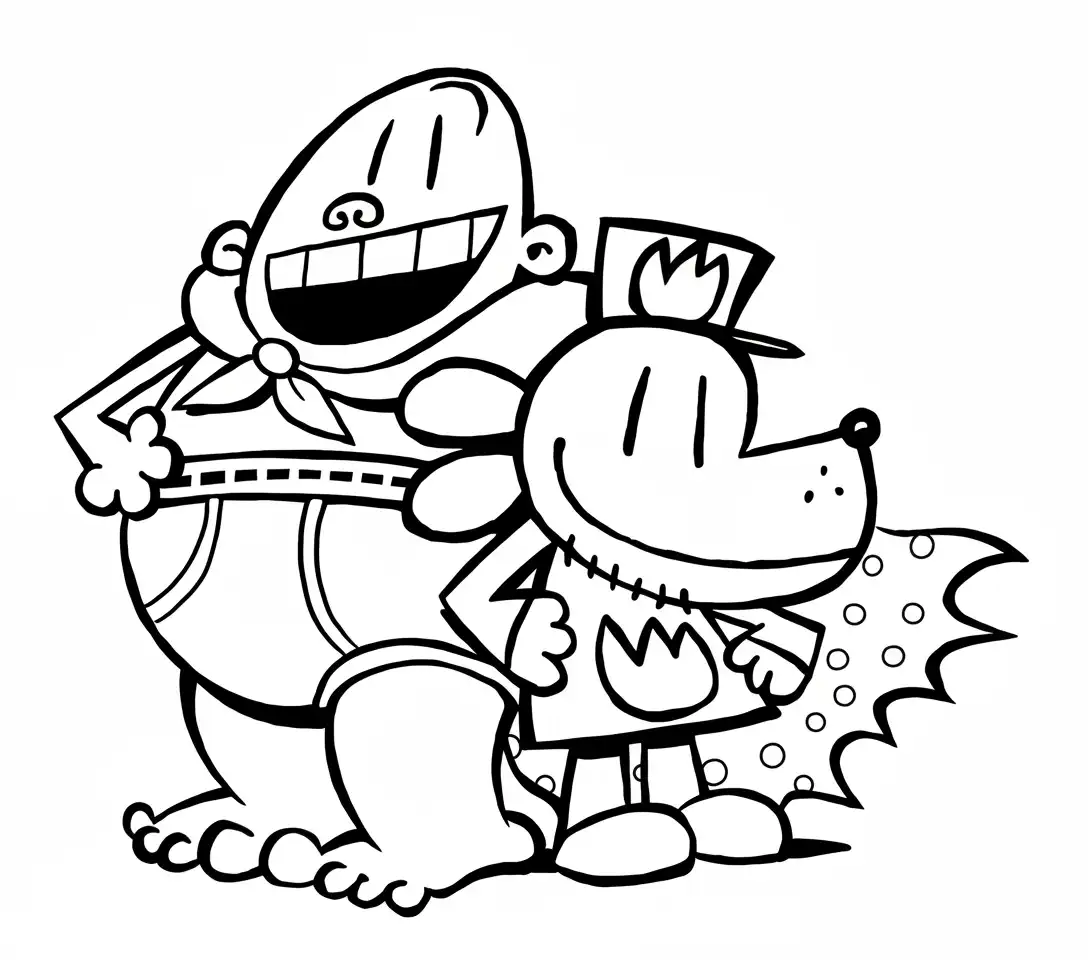 Dog Man para colorear y dibujo para imprimir