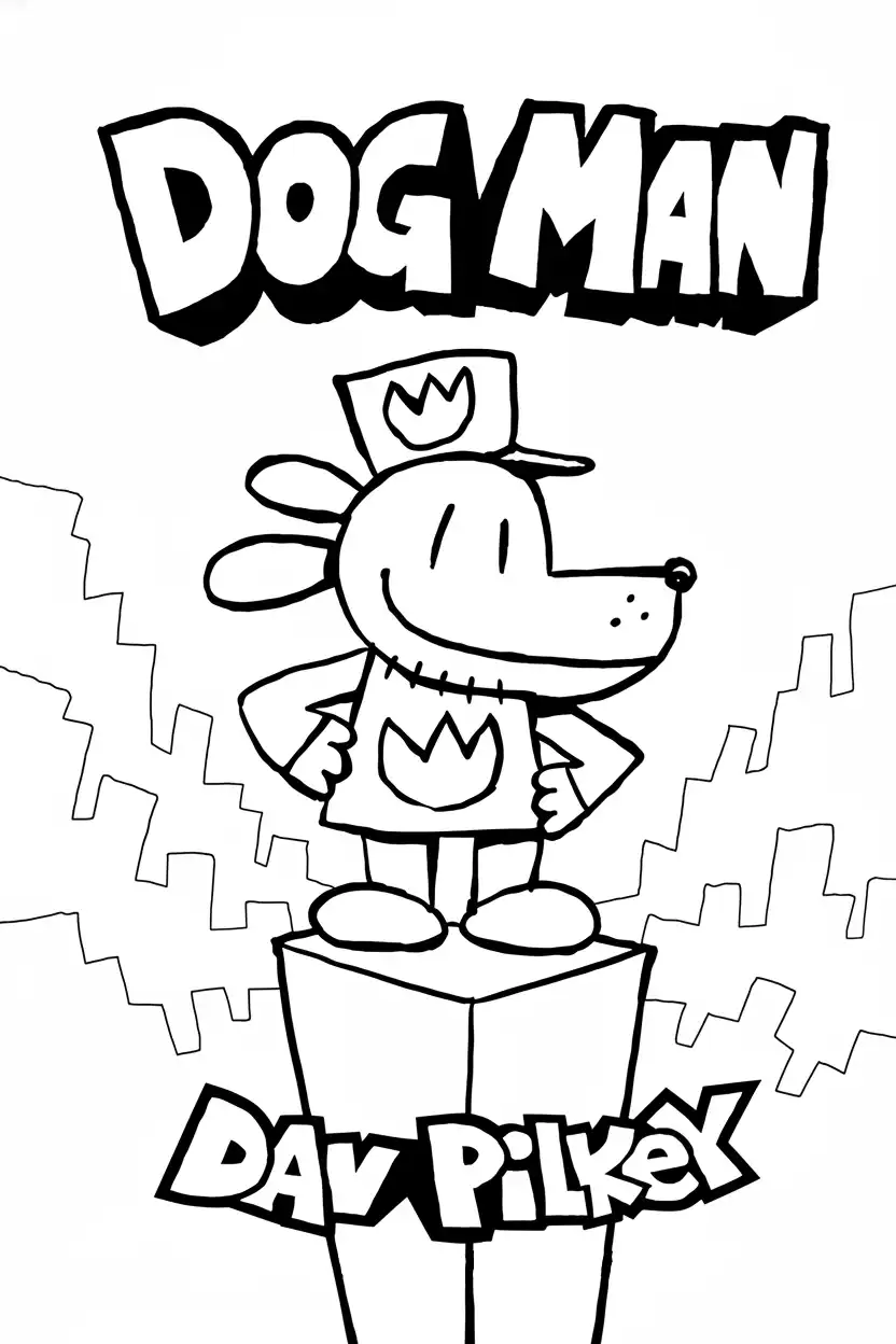 Dog Man para colorear y recortar para imprimir