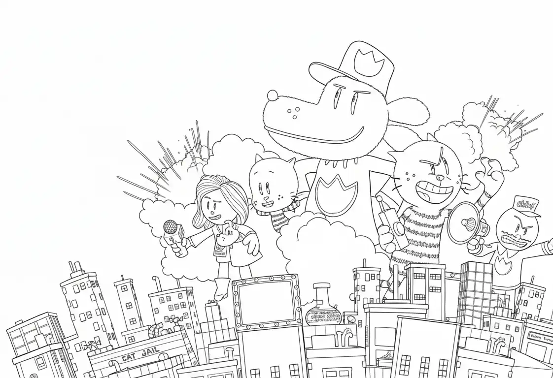 imprimir Dog Man para colorear gratis