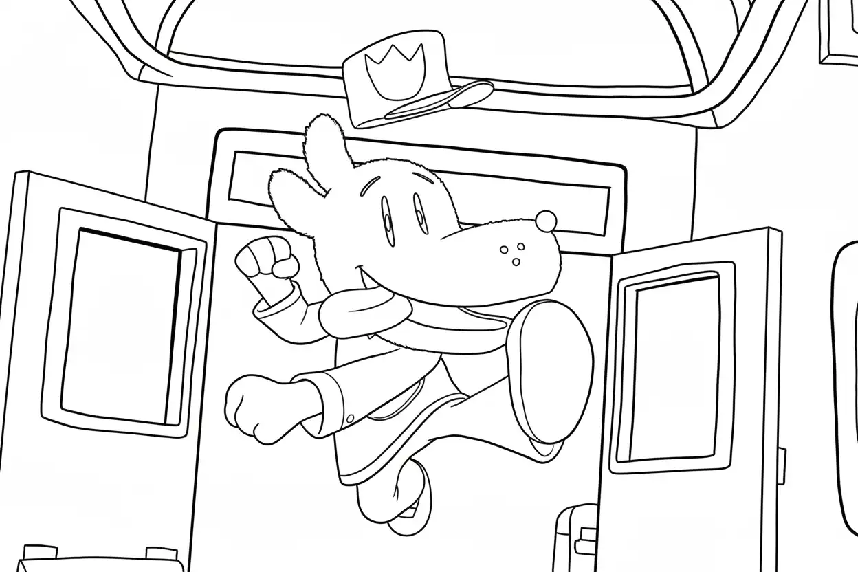 Dog Man para colorear gratis en línea