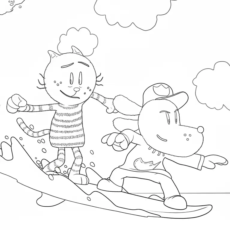 Dog Man para colorear para imprimir para niño de 2 años 1