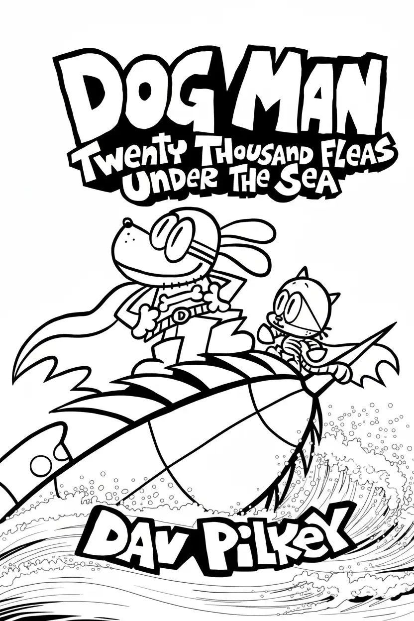 Dog Man para colorear gratis para niños
