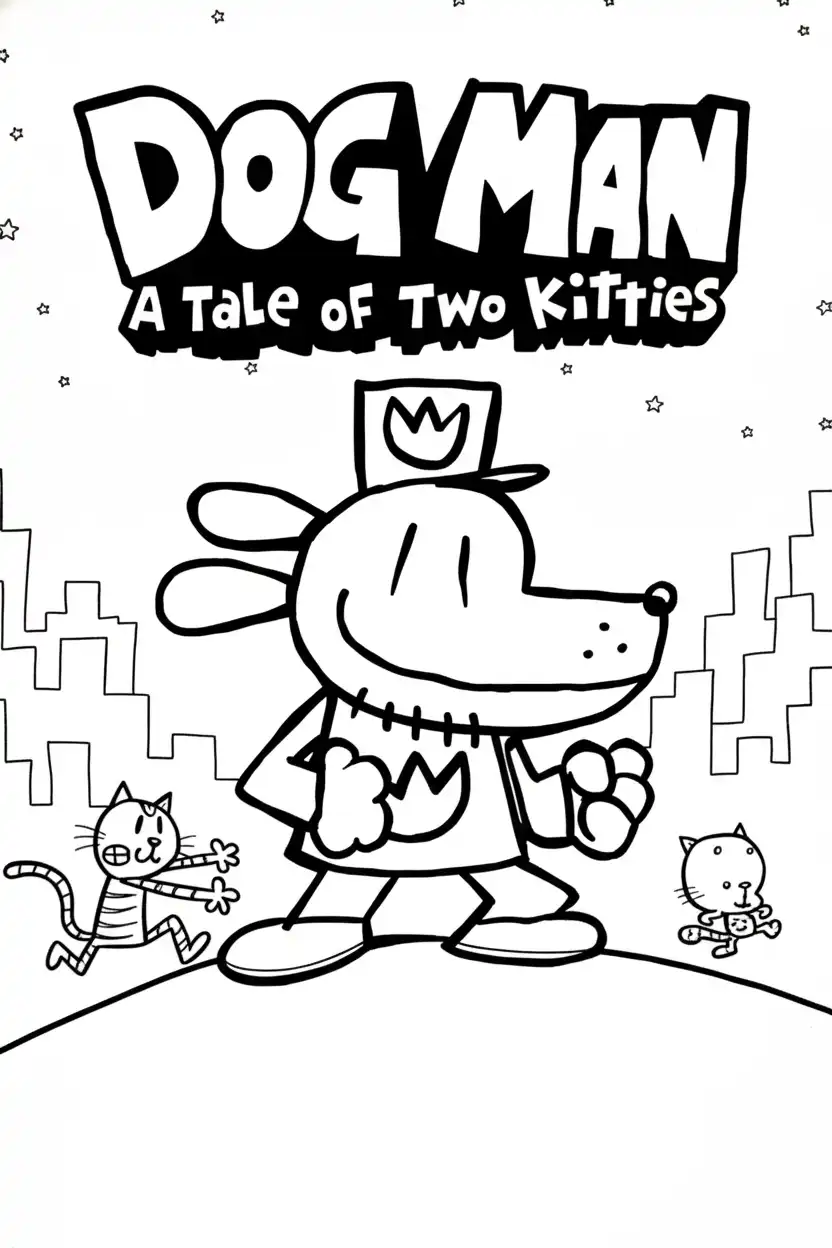 Dog Man para colorear para imprimir pdf gratis