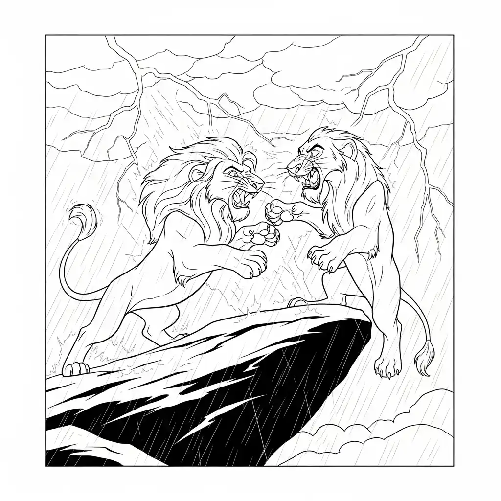 El Rey León para colorear y recortar