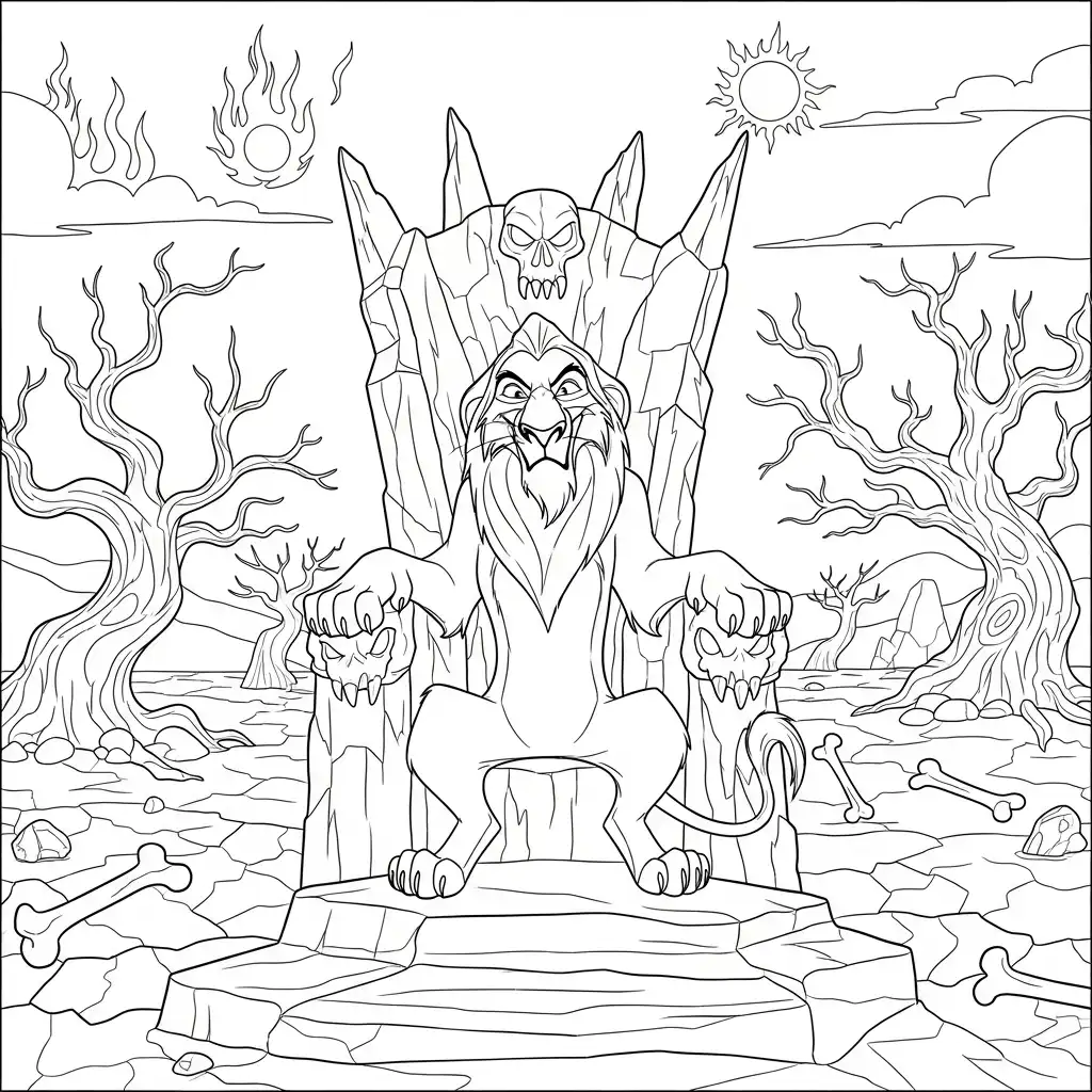 El Rey León para colorear para imprimir para niño de 9 años 1