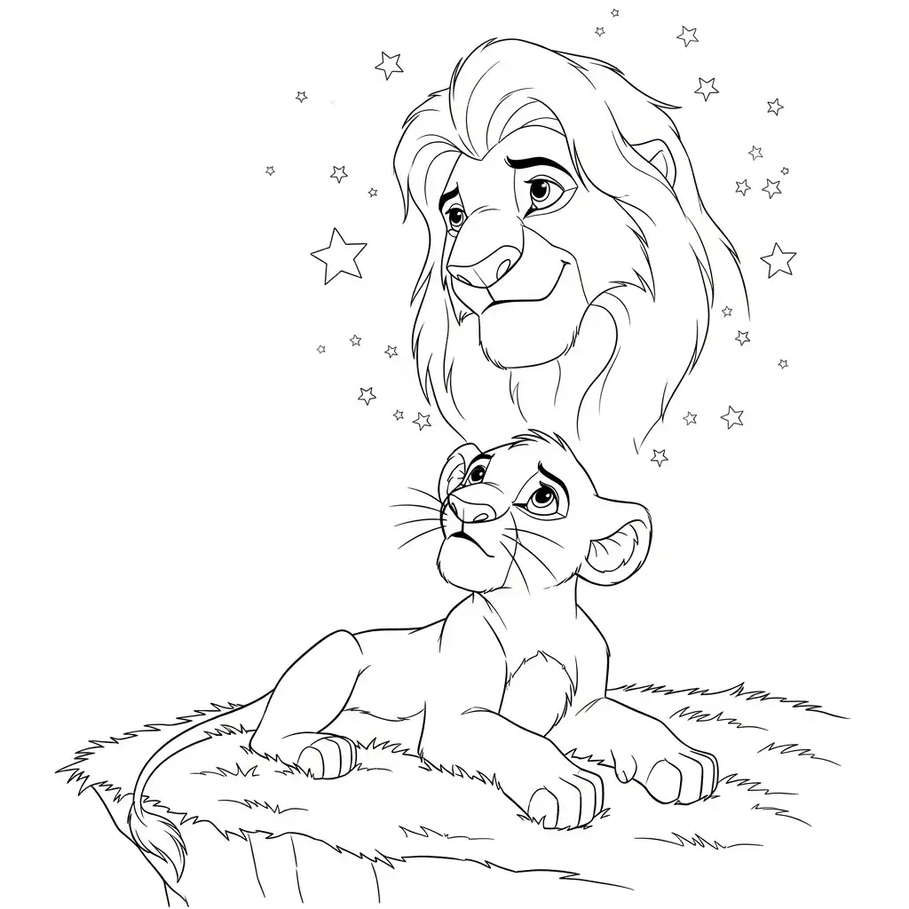 imagen para colorear El Rey León niño 2