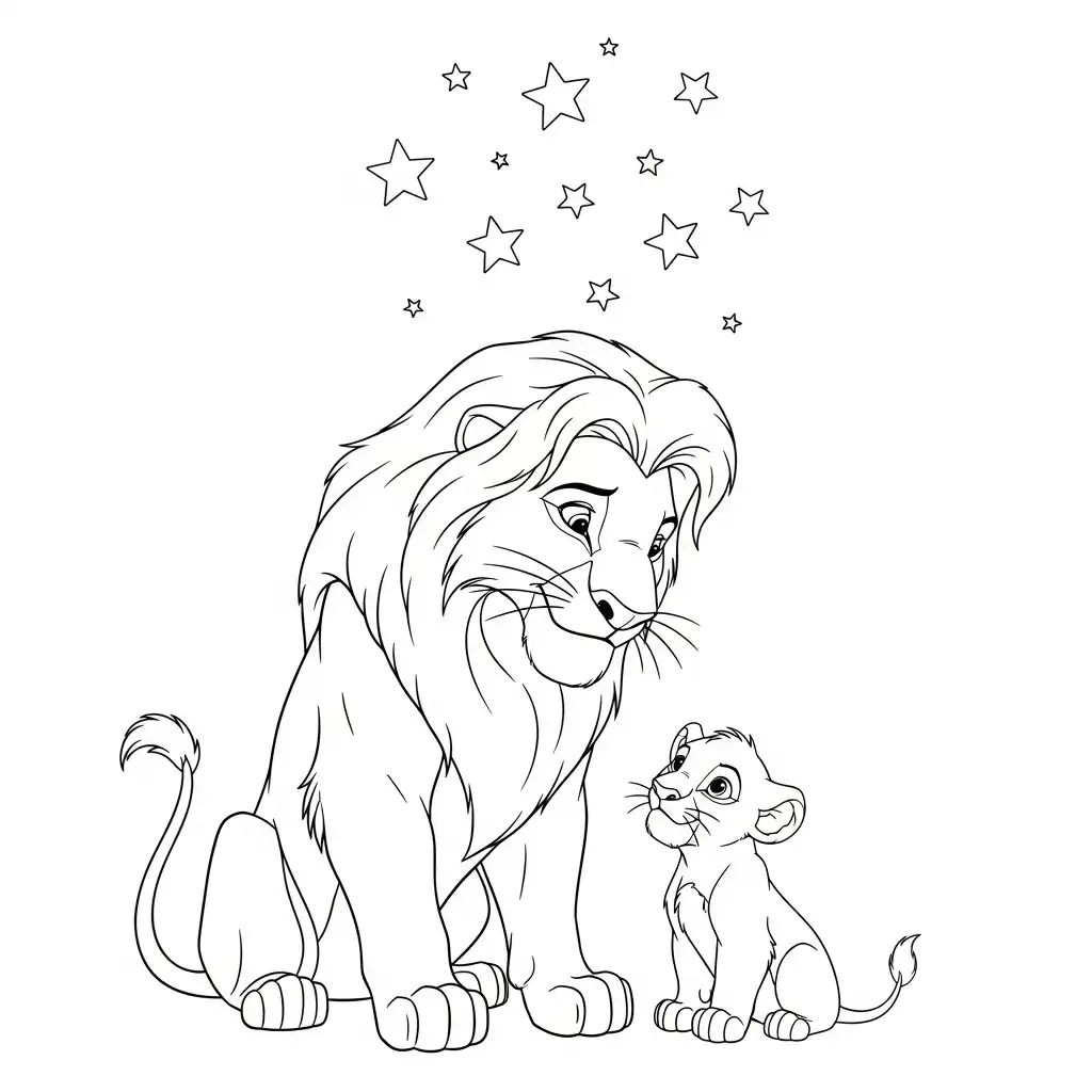 El Rey León para colorear para imprimir para niño de 2 años 1