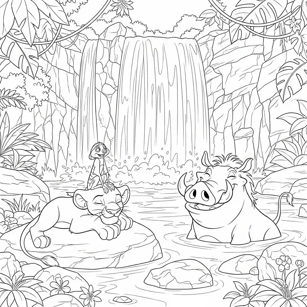 El Rey León para colorear para niños para imprimir 1