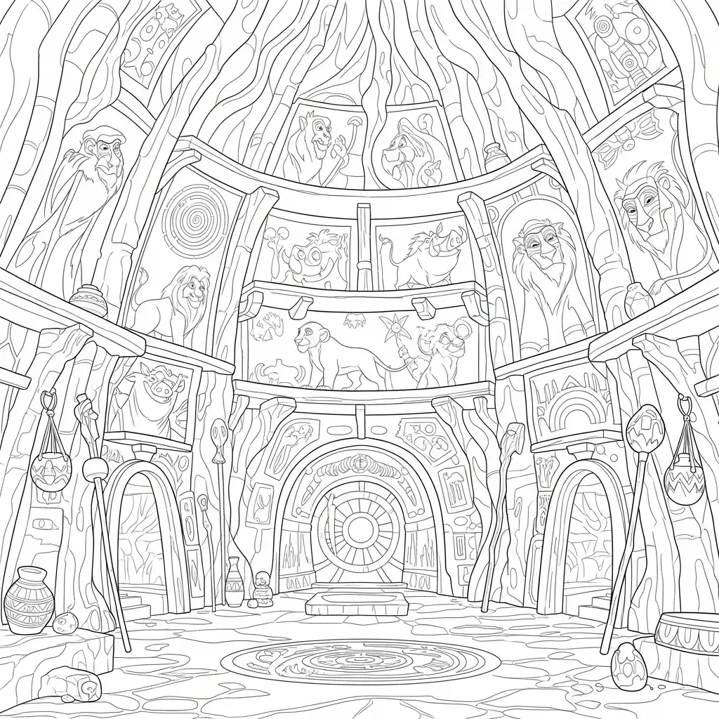 El Rey León para colorear y recortar para imprimir