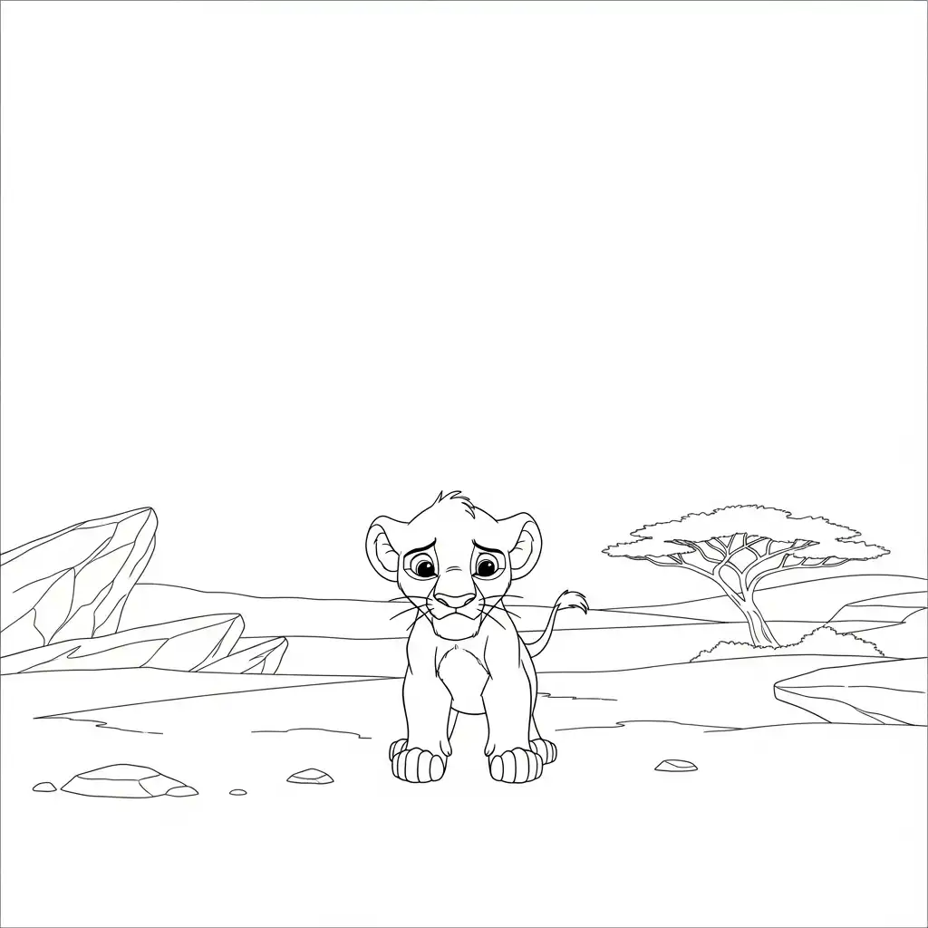 El Rey León para colorear para niño de 5 años