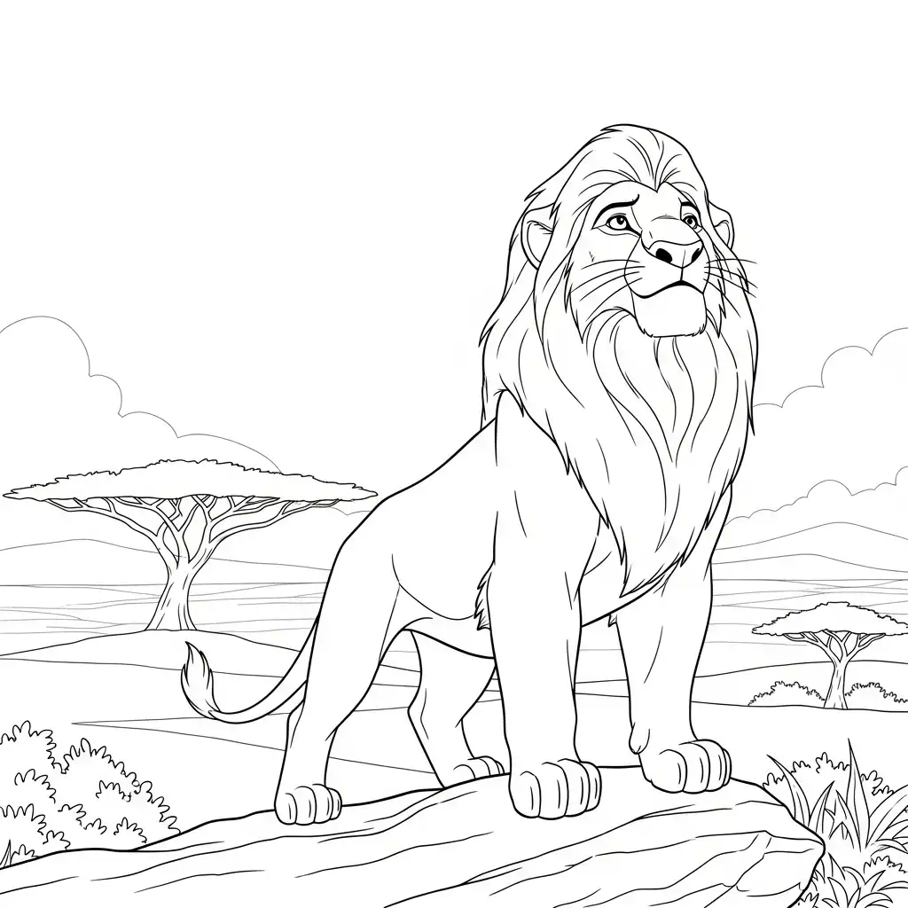 El Rey León para colorear para imprimir para niño de 2 años 2