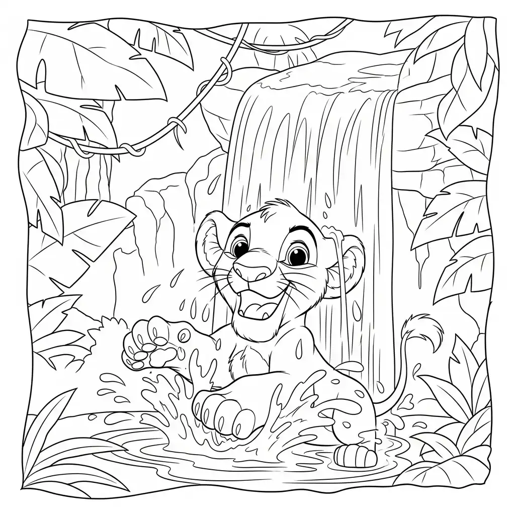 El Rey León para colorear para niño gratis