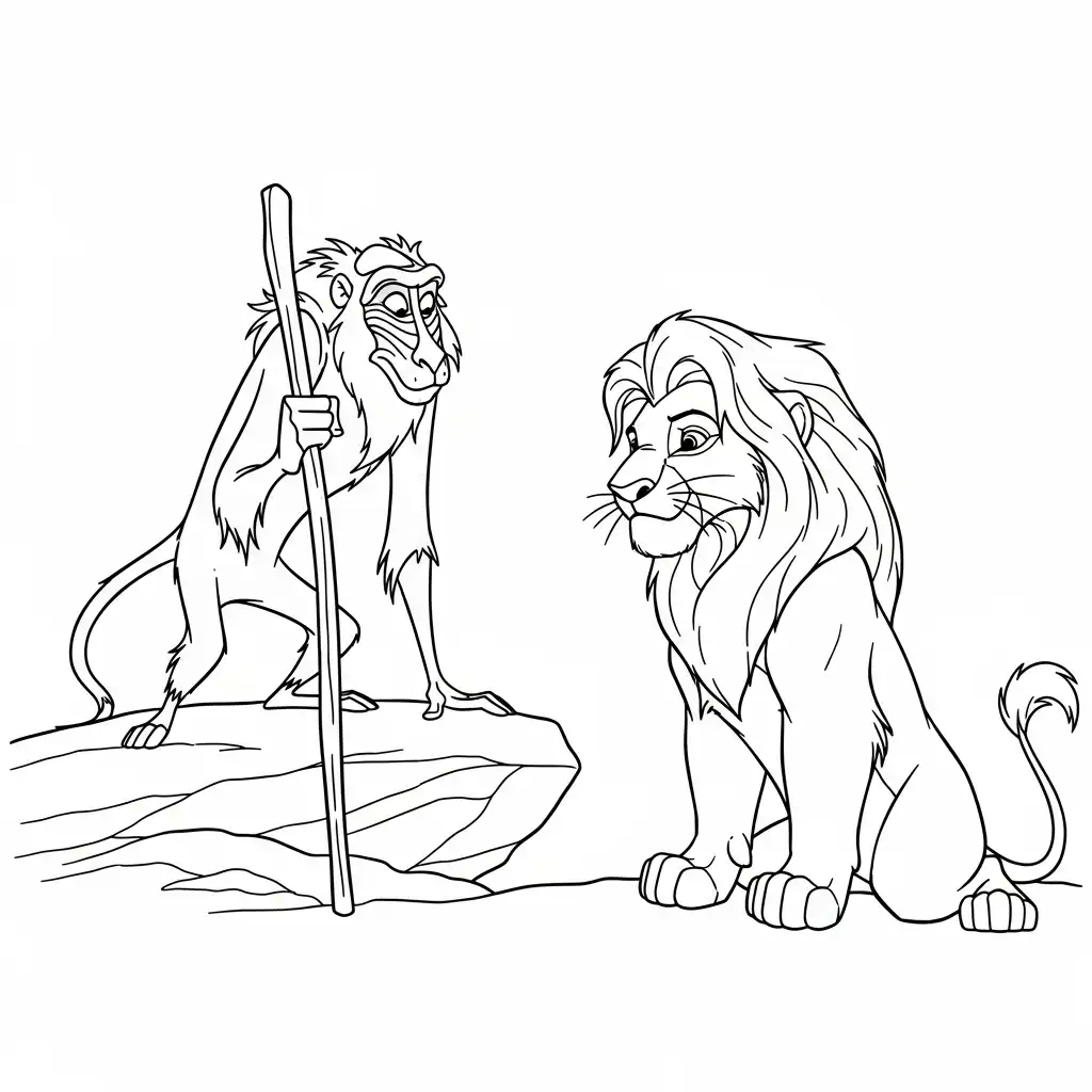 El Rey León para colorear para imprimir para niño de 9 años 2