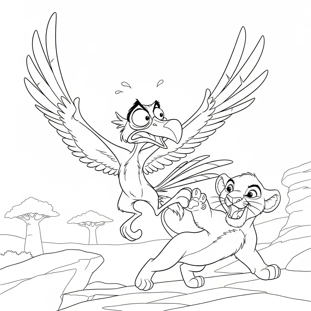 imagen para colorear El Rey León niño