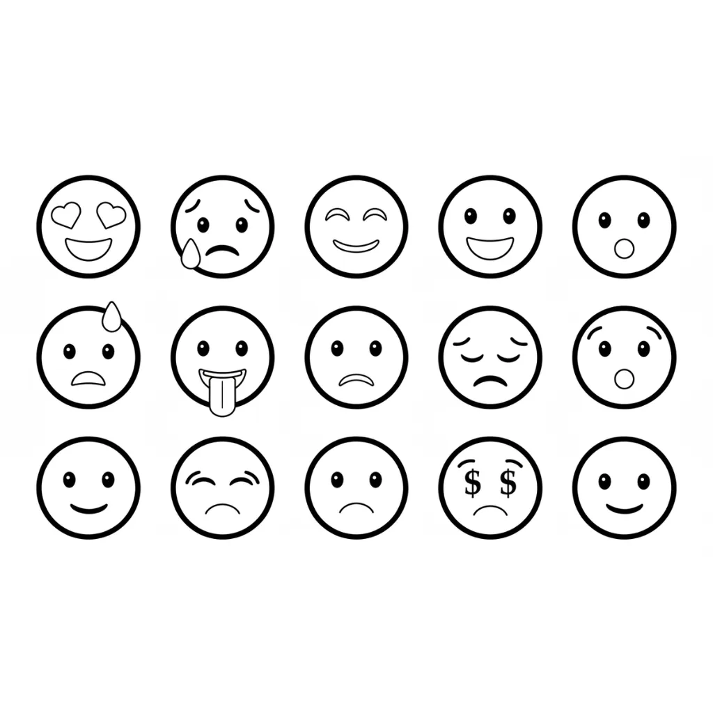 Emoji 14 para colorear para imprimir gratis