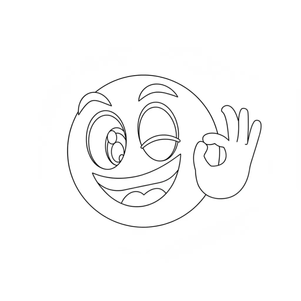 Emoji 17 para colorear para imprimir para niño de 9 años