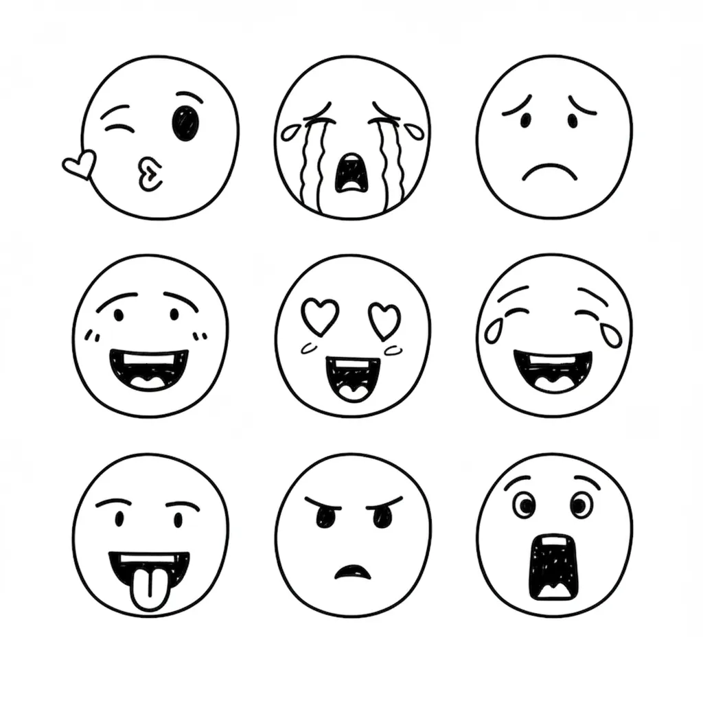 Emoji 3 para colorear gratis para niños