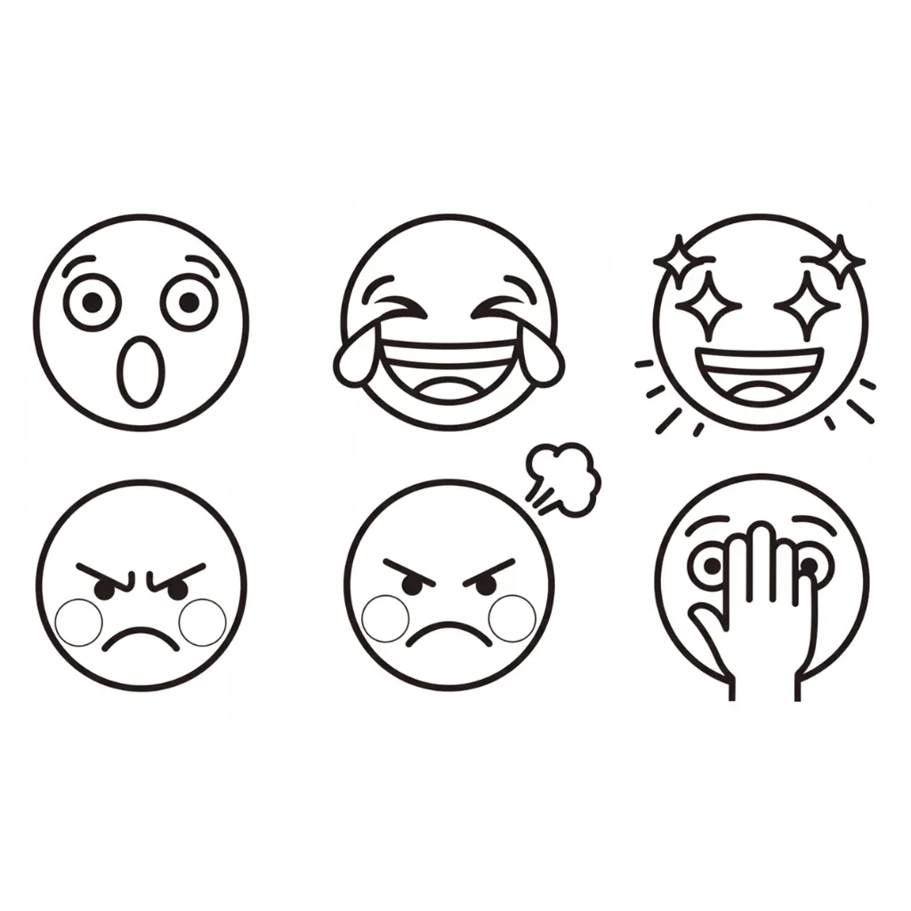 Emoji 4 para colorear y aprendizaje