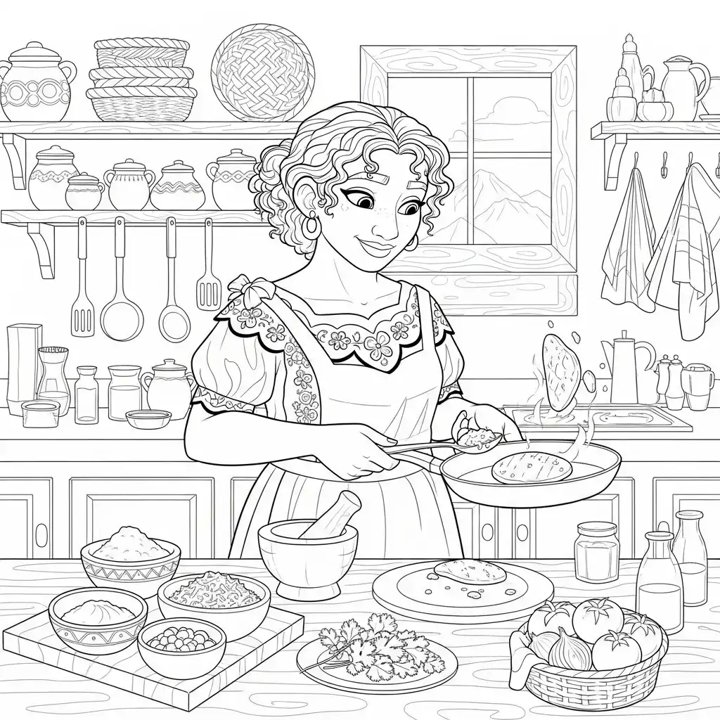 Encanto para colorear para imprimir para niño de 4 años